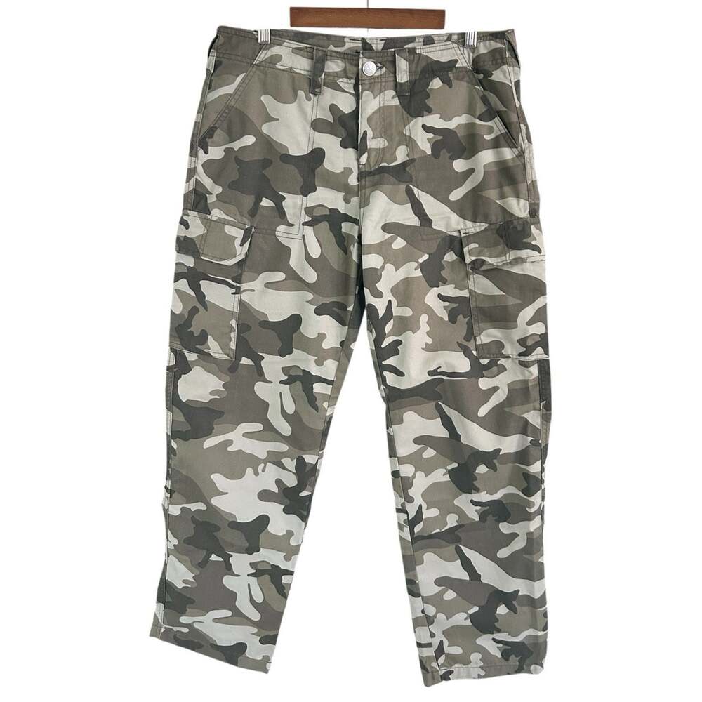 True Religion Military SN Cargo Pants Mens 31 Gray Camo Utility Y2K